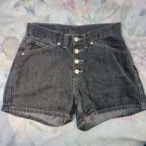 Vintage 90s 1990s Whimsygoth Coquette Fairy Fairycore 8 Black Denim Jean Shorts